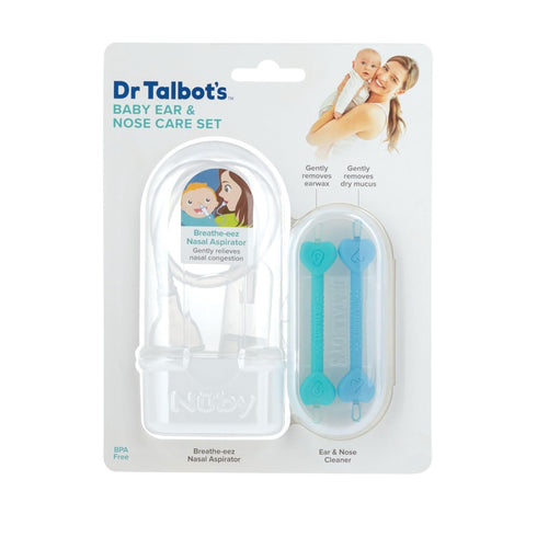 Talbot's Set Dr. Baby Nose and Ear Care - Breathe-EEZ Nasal Aspirator and Nose and Ear Cleaner Tools for Babies - Baby