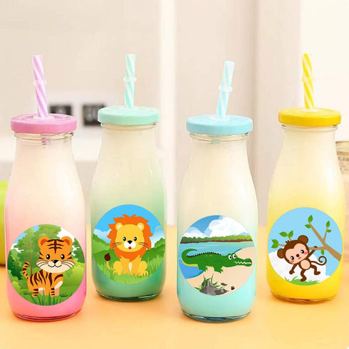 Zoo Animal Sticker Set, 200Pcs Cute Wild Animal Labels for Kids Birthday Party Favors Decor Supplies
