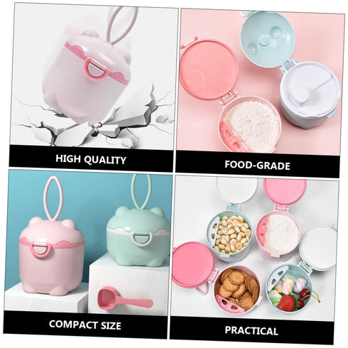 HOODANCOS Portable Formula Holder Box Large Capacity Food-Grade Milk Powder Dispenser for Outdoor Travel Storage