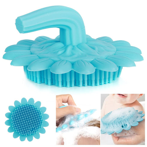 Baby Shampoo Brush Cleaning Hair Washing Brush, Soft Hair Bathing Brush, Newborn Hair Brush for Dry Skin Eczema (Blue)