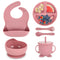 Losecu Silicone Feeding Set|Baby Led Weaning Supplies|Suction Plate Bowl Set with Bib, Spoon,