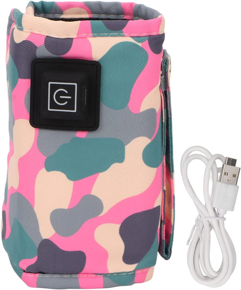 DOACT 3 Settings USB Bottle Warmer, Temp Portable Milk Heater for Travel with Hook Loop Design