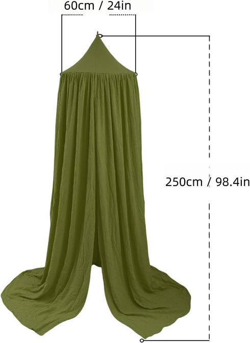 Cotton Kids Bed Canopy, Nursery Room Baby Crib Hanging Curtain Mosquito Net Hideaway Bedding Children Reading Nook