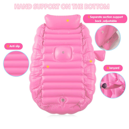 EZYCOK Swimming Inflatable Baby Bathtub, Portable Infant Toddler Bathing Tub Non Slip Travel Bathtub Mini Air Pool Kids