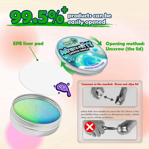 3.11 Inch 3.2 Oz WATERELF Play Putty Slime for Kids, Fidget Sensory Artistic Therapy Putty Toys for Boys Girls Adults