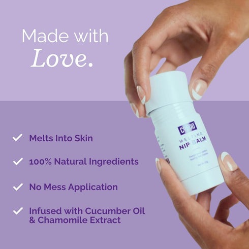 CoBoo Melting Nip Balm for Sore Nipples, Baby-Friendly Postpartum Essential, Touch-Free Application, Soothes