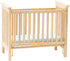 Miniature Oak Slatted Nursery Crib with Blue Fabric