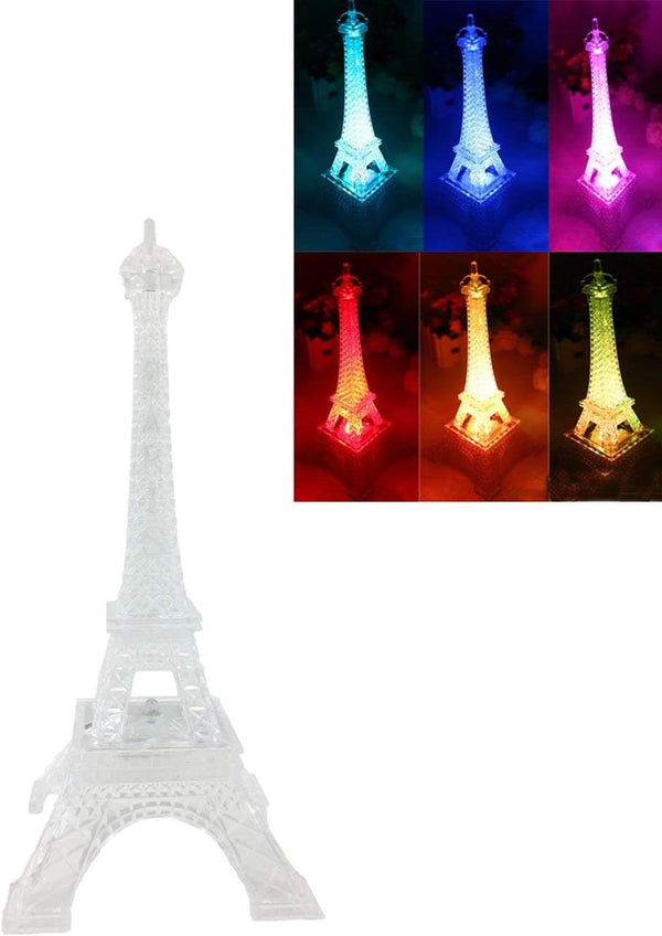 DreamsEden LED Light Up Flash Eiffel Tower Lamp - Color Changing Paris