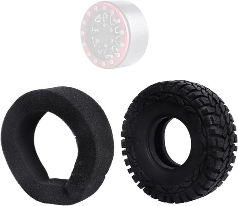 1.9 Crawler Tires with Foam Inserts for Traxxas TRX-4, Axial SCX10 II III, 1/10 RC Rock Crawler Car