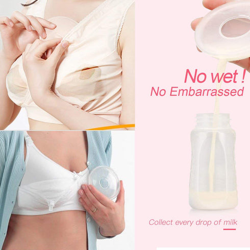 (Pack 2) Breast Shells, Milk Saver, Nursing Cups, Nursing Moms to Ease Nipple Pain, BPA-Free and Reusable, Collect
