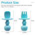 Silikong Silicone Utensils - Baby Fork and Spoon Set, Training Utensils for Ages 6 Months, Blue