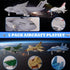 5 Pack Set 3+ Crelloci Army Airplane Toys Military Fighter Jet Die Cast Plane Metal Aircraft Toy, Pull Back Play