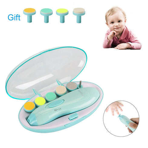 Baby Electric Nail Trimmer with LED Light, 10 Grinding Heads, Safe Electric Nail File for Newborns and Kids.