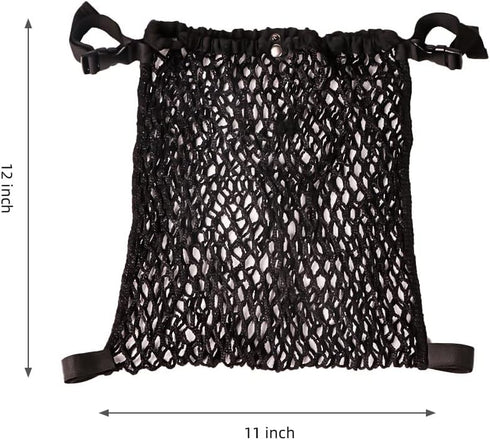 Stroller Caddy Organizer with Extra Large Storage Space, Universal Fit Cargo Net Mesh Hanging Bag for Diapers