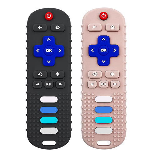 2Pack Teething Toys for Babies - Remote Control Shape Silicone Teether Toys, Baby Teethers for Toddlers Boys Girls