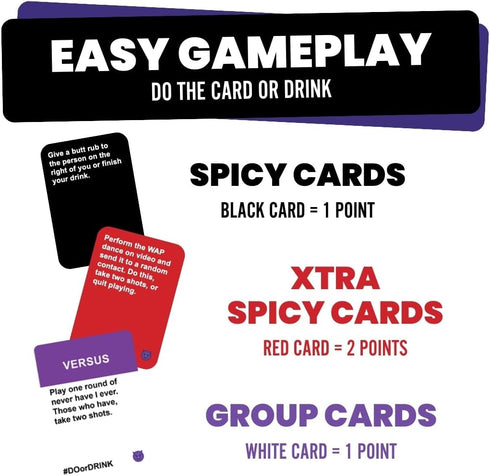 Do or Drink Naughty Edition - The Adult Drinking Game with 250 Cards for Spicy Situations and Game Night