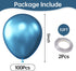 KALOR 100 pcs Metallic Blue Balloons, 5 inch Thick Latex Chrome for Birthday Decoration, Wedding Party