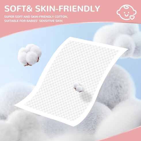 18"x26"(50pcs) MILDPLUS Disposable Changing Pads Liners Baby Pads, Hot Air Cotton Surface Pee Pads, Waterproof