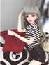 niannyyhouse 1/3 1/4 1/6 BJD Dolls Clothes | Burgundy Overcoat, Striped T-Shirt, Leather Shorts & Accessories