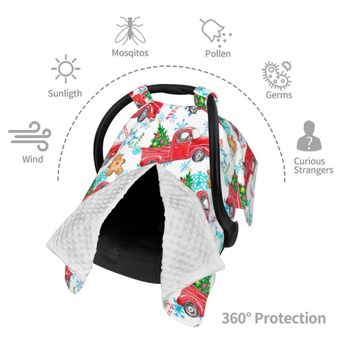 Schgap Christmas Baby Car Seat Covers Canopy Nursing Cover Breastfeeding Baby Carrier Cover Carseat Canopy for Shower