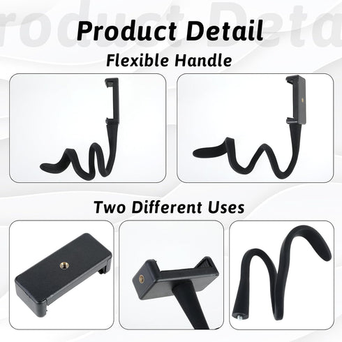 Apausvcm Stroller Phone Holder, Portable Flexible Cell Phone Holder Stand with Non-skidding Arm Grip Soft Alloy Phone
