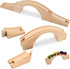 1 Pack Wood Train Track Expansion Wooden Train Track Accessories Bridge Connectors