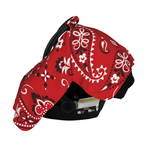Hcpwzrf Red Redpaisley Boho Baby Car Seat Cover & Nursing Cover - Breathable Stretch Multi-Use Cover for Breastfeeding