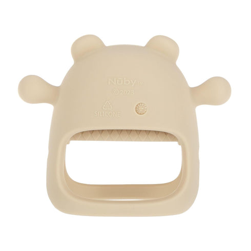 3+ Nuby Silicone Wrist Teething Mitten - Baby Teether Ring - Months - Brown Bear