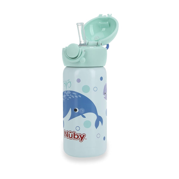 Nuby Thirsty Kids No Spill Flip-It Active Stainless Steel Travel Cup or