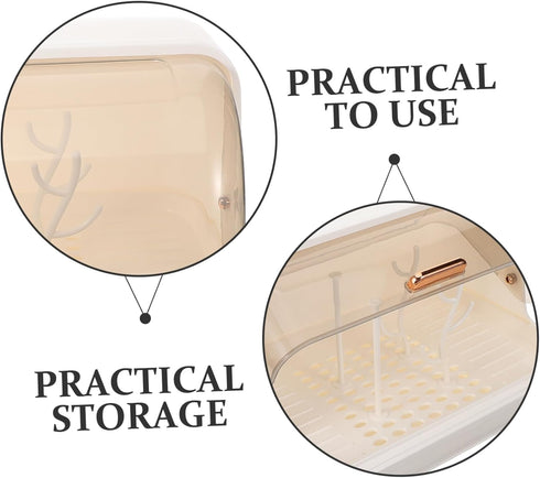 Countertop Baby Bottle Drying Rack Dust Cover Bottle Holder for Easy Drying Food-Grade Plastic Organizer and Cups