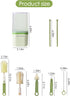 BOVELLA Set-Travel Box-6 1 Baby Bottle Brush Bottle Cleaner Kit with Silicone Brush,Drying Rack,Nipple Brush,Straw