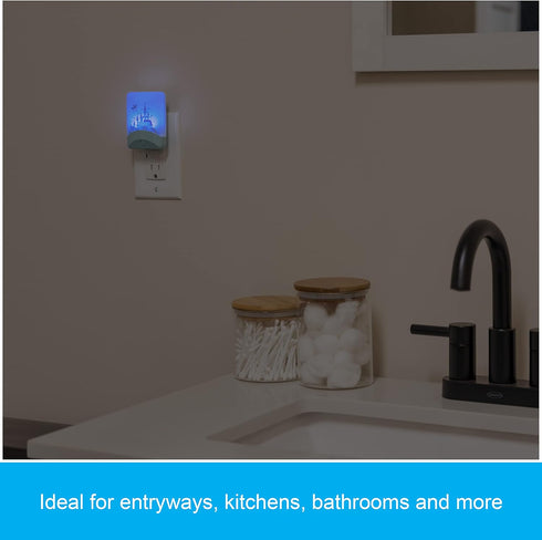 GE Color-Changing LED Night Light, Princess Castle, Plug Into Wall, Dusk to Dawn Sensor for Kids Bedroom, Bathroom