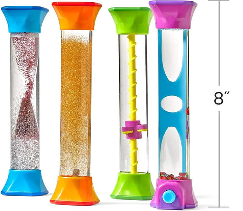 hand2mind Sensory Fidget Tubes, Calming Toys for Kids, Occupational Therapy Stress Relief Toy Set of 4