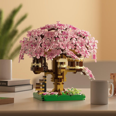 2 (2201 Beego Bonsai Tree Cherry Blossom Building Toy Not Compatible with Lego, Japanese Sakura Pink&Purple Flower