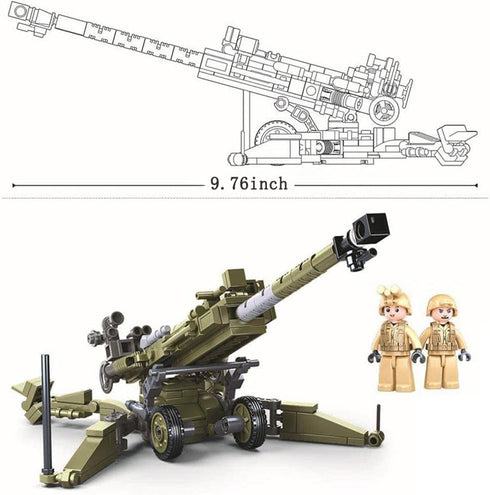 Anti-Tank Gun Weapons Pack - Military Toy Set Building Blocks Model for 2 Soldier Figures, 378PCS Army Series