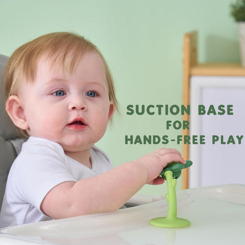 2-in-1 0-6 6-12 3-6 Baby Teething Toys and Rattle for Babies Months, Food Grade Silicone Teethers for Baies Months