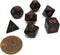 Koplow Games Opaque Mini 7Pc Black/Red Dice Set