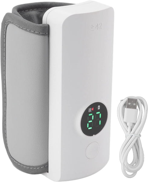Milk Bottle Thermal Bag, ABS PU Insulated USB Charging Portable Baby Nursing