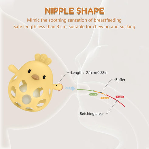 3-6 0-12 MCGMITT Baby Teething Toys for Months, Easy Grasp Silicone Infant Rattle Teether Toy for Months, BPA-Free Food