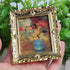 3Pcs 1:12 Mini Miniature Gold Frame Art Wall Picture, Oil Painting Home Decor