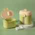 harayaa Formula Dispenser Milk Powder Storage Box with Double Compartments Leakproof Lid Spoon Included Portable Design