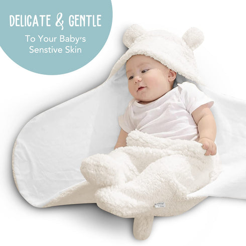 0-6 Baby Swaddle Blanket | Ultra-Soft Plush Essential for Infants Months | Receiving Swaddling Wrap White | Ideal