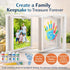 Family Handprint Frame Kit, Dual Rotating Photo & Handprint Display, DIY Keepsake Craft with Wooden Frame, Non-Toxic