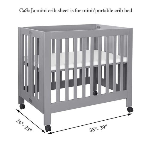 Microfiber 3 Pack Mini Portable Crib Sheets, Comfy Napping Surface for Baby, Fits 24" x 38", Green + Light Grey + White