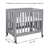 CaSaJa Microfiber 3 Pack Porta Mini Crib Sheets, Soft Breathable Playard Playpen Sheets Set, Navy Gray