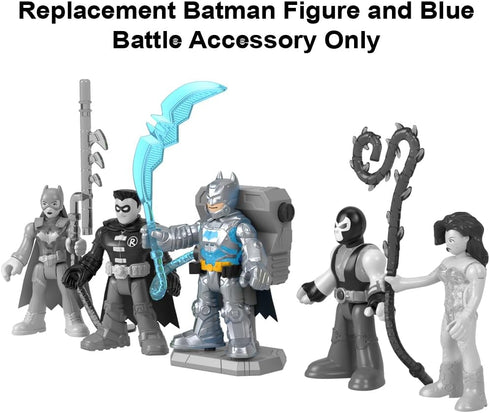 Replacement Poseable Batman Figure and Blue Battle Accessory for Imaginext Playset Inspired by DC Superfriends