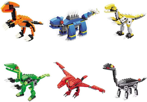 Anditoy 4 Pack Dinosaur Building Blocks Toys in Jumbo Eggs for Kids Boys Girls Easter Basket Stuffers Fillers Gifts
