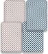 FIGEPO 4 Pack Checkered Crib Sheets Neutral Breathable Fitted Baby Sheets Nursery Sheets for Baby Boys or Girls (Crib