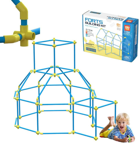 Fort Building Kit for Kids, 180pc Modular Fort Builder STEM Toy Set, DIY Make Your Own Fort Playset