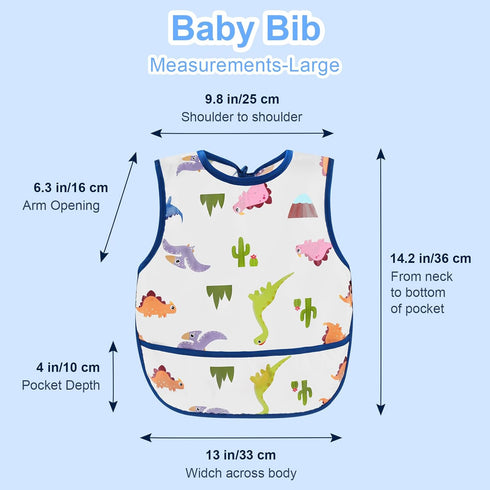 Accmor Waterproof Baby Bibs for Eating, Mess Proof Toddler Feeding Bibs for Girls Boys